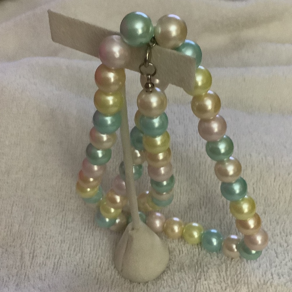 Pastel Multicolor Faux Pearl Beaded Necklace